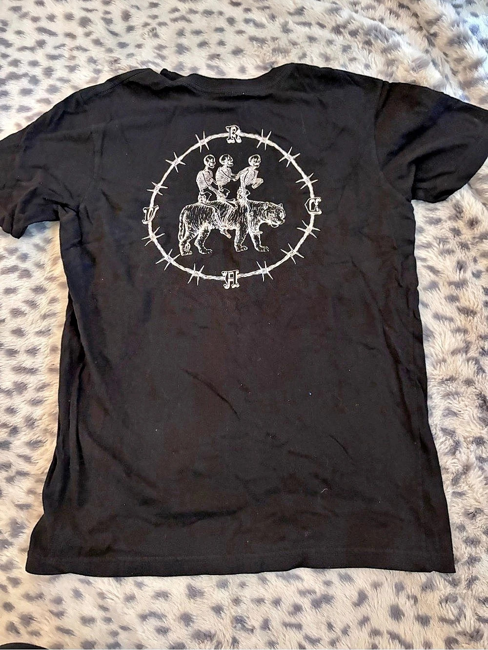 RVCA Kaleb Tiger Short Sleeve Tee Black & White Small